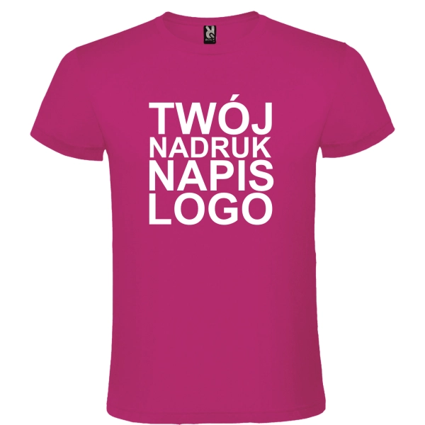 Męska koszulka T-shirt 100% miękka bawełna różowa z twoim nadrukiem roz. L